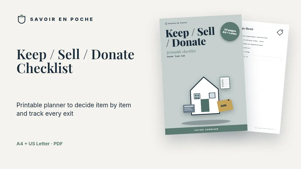 Keep / Sell / Donate Checklist (Printable PDF)