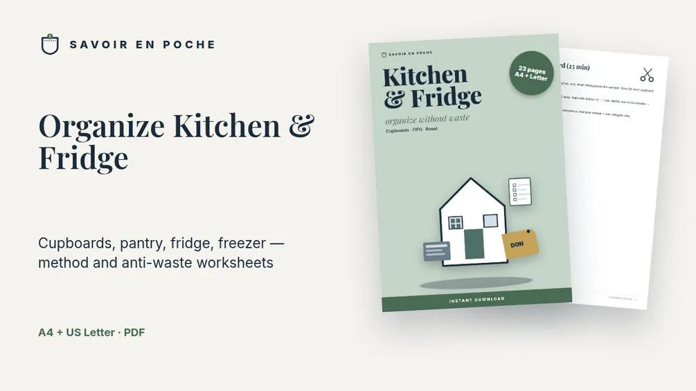 Organize Kitchen & Fridge (PDF + worksheets)