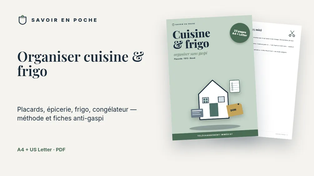 Organiser cuisine & frigo (PDF + fiches)