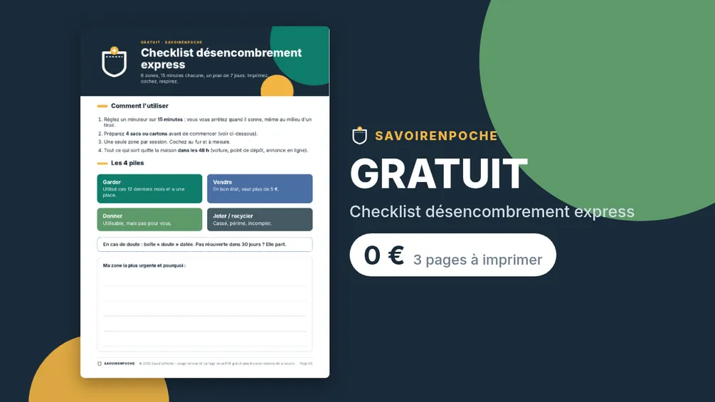 Checklist désencombrement express (PDF gratuit)