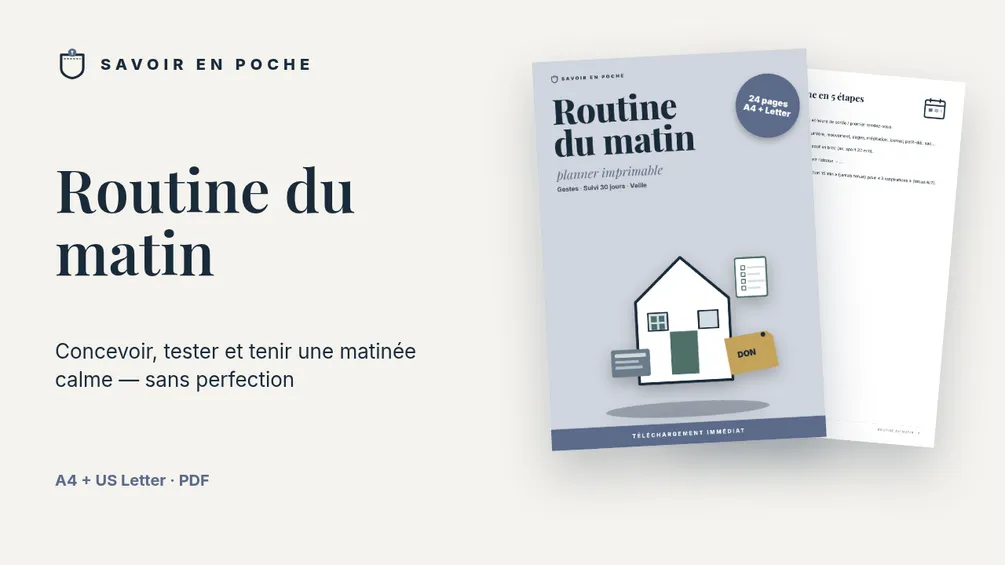 Planner routine du matin (PDF imprimable)