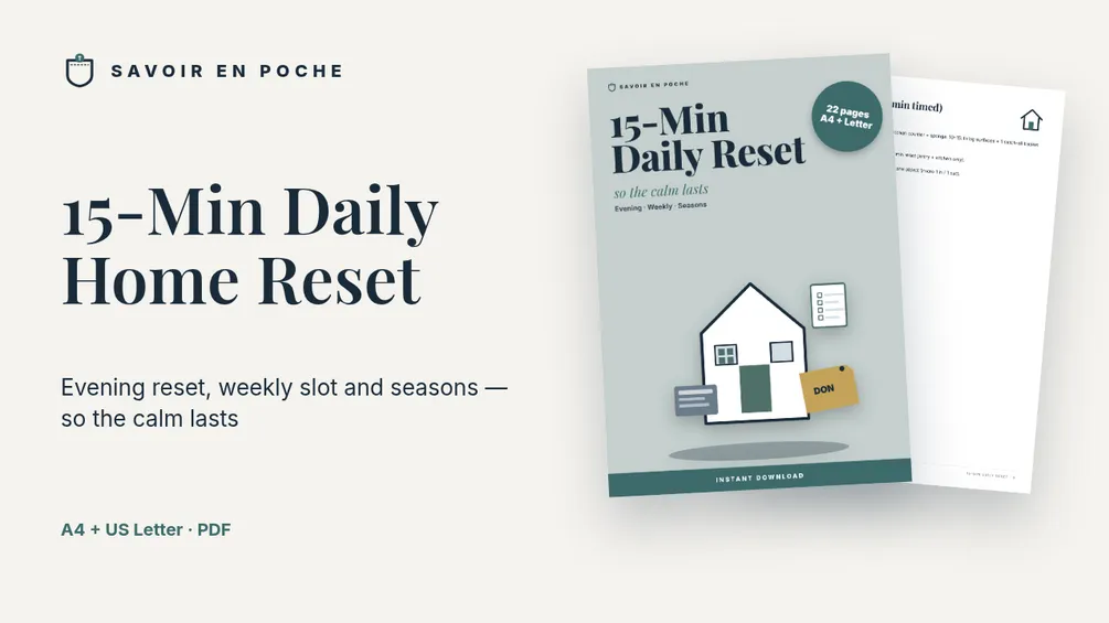 15-Min Daily Home Reset (PDF + tracker)